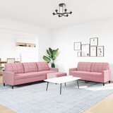  3-dijelni set sofa s jastucima ružičasti baršunasti | shoptok.hr
