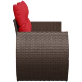  Vrtna sofa s jastucima za 2 osobe, smeđa, poliratan | shoptok.hr