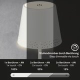 BRILO LED punjiva dodirna stona lampa KIKI LED/2,6W/5V IP44 2600 mAh bela | Eponuda.com