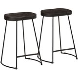 vidaXL barski stolci 2 kom crni 45x40x62 cm masivnog drva manga | shoptok.hr