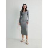 Reserved maxi obleka iz džersija - siva | Shoptok.si