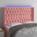  LED uzglavlje Ružičasta 163x16x118/128 cm baršunasto | shoptok.hr