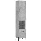 Maison Chic Visoka omara - Komoda - Predalnik betonsko siva 34,5x34x180 cm inženirski les, (21721778) Cene