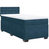 Box spring krevet s madracem tamnoplavi 90x190 cm baršunasti | shoptok.hr
