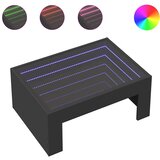  Stolić za kavu s beskonačnim LED svjetlima crni 70x50x30 cm | shoptok.hr