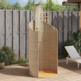 vidaXL Zunanji tuš bež 100x100x241,5 cm poli ratan in akacijev les | Shoptok.si