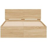 vidaXL Posteljni okvir z vzglavjem sonoma hrast 120x200 cm | Shoptok.si