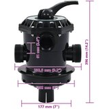  Višeputni ventil za pješčani filtar ABS 1,5 " 6-putni | shoptok.hr