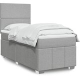  Okvir kreveta s oprugama i madrac svjetlosivi 90x200cm tkanina | shoptok.hr