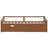vidaXL Trosjed / dnevni ležaj s ladicama boja meda 90x200 cm borovina | shoptok.hr