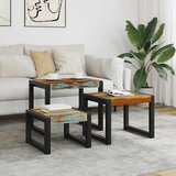 3-dijelni set uklapajućih stolića od masivnog obnovljenog drva | shoptok.hr
