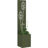 vidaXL Vrtni Sadič s Dekorativnom Pločom Srebrna 32 x 140 cm | shoptok.hr