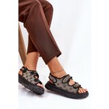 Boto Ladies Patterned Fabric Sandals With Golden Details Beige-Black Pefese | shoptok.hr