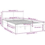  Okvir za krevet masivno drvo bijeli 120x190 cm mali bračni | shoptok.hr
