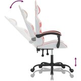 vidaXL Gaming stol Bela in roza umetno usnje | Shoptok.si