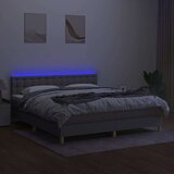  Box spring postelja z vzmetnico LED sv. siva 180x200 cm blago, (20789623) | Shoptok.si