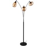 Tri O Crna/narančasta stojeća svjetiljka sa staklenim sjenilom (visina 200 cm) Lumina – | shoptok.hr