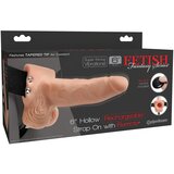 Pipedream Fetish Strap-On 6 - radijsko voden, polnilni, pritrdljiv, votli vibrator (naravni) Cene