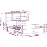 vidaXL Okvir kreveta bez madraca voštano smeđi 160x200 cm od borovine | shoptok.hr
