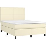  s oprugama i madracem krem 140 x 190 cm od umjetne kože | shoptok.hr