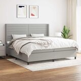  Krevet s oprugama i madracem svjetlosivi 200 x 200cm od tkanine | shoptok.hr