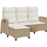  Vrtna sofa za ležanje jastucima u obliku slova L, bež poliratan | shoptok.hr