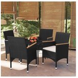  5-dijelni vrtni blagovaonski set s jastucima crni | shoptok.hr