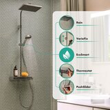 Hansgrohe 28648000 Activera Q 290/180 1jet EcoSmart stenska termostatska armatura s tuš setom | Shoptok.si