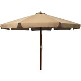  Vrtni suncobran s drvenom šipkom 330 cm sivo-smeđi | shoptok.hr