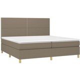  Krevet s oprugama i madracem smeđesivi 200x200 cm od tkanine | shoptok.hr