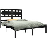  Posteljni okvir črn iz trdnega lesa 140x190 cm, (20684925) | Shoptok.si
