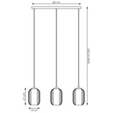  Visilica na sajli VERDI 3xE27/15W/230V crna/siva/bela | Eponuda.com