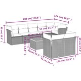 vidaXL 9-dijelni set vrtnih sofa s jastucima bež od poliratana | shoptok.hr
