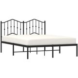  Metalni okvir za krevet s uzglavljem crni 150x200 cm | shoptok.hr