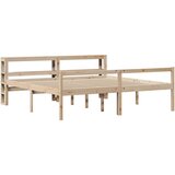  Krevet za starije s uzglavljem 200x200 cm od borovine - Prirodna 200 x 200 cm | shoptok.hr