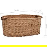 vidaXL Košara za drva z ročaji za prenašanje 78x54x34 cm naravna vrba | Shoptok.si