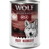 Wolf of Wilderness Adult 6 x 400 g - "Red Meat" Ruby Midnight: svinjsko meso z govedino in zajcem