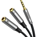 - 3,5 mm - samec - na dualni 3,5 mm ženski razdelilnik slušalk - Siva