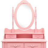 vidaXL Toaletni stolić sa stolcem rozi 75x69x140 cm od drva paulovnije | shoptok.hr