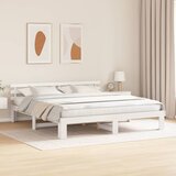  Krevetna konstrukcija Bijelo 200 x 200 cm Čvrsto borovo drvo Bijela 209 x 204 x 66 cm | Shoptok.si