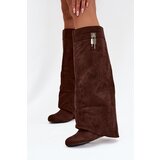 Boto Women's Platform Boots with Strap and Silver Detail Chocolate Korivelle | Shoptok.si