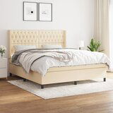  The Living Store Box spring postelja z vzmetnico krem 180x200 cm blago - Box Spring Postelja, (21444374) Cene