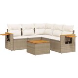 vidaXL 6-dijelni set vrtnih sofa s jastucima bež od poliratana | shoptok.hr