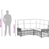  Vrtni set sofe za opuštanje Crna i Tirkizna 164 x 164 x 112 cm | shoptok.hr
