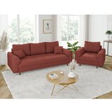 Ropez Opečnato oranžna sedežna garnitura iz rebrastega žameta 210 cm Ariella – | Shoptok.si