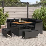 vidaXL 8-dijelni Vrtni Sofe Set s Jastucima Crni Poli Rattan Akacija, 3-dijelni Vrtni Set za Jelo s Jastucima Crni Poli Rattan Akacija Cijene
