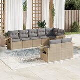 Maison Chic Seti vrtnega pohištva - Vrtna garnitura - Vrtni pohištvo set 8-delna z blazinami bež poli ratan, (21800746) | Shoptok.si