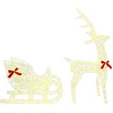 vidaXL Reindeer vuče saonice Topla bijela 120 cm 55 cm Akril | shoptok.hr