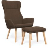  Stol za sproščanje s stolčkom za noge rjavo blago, (20935469) | Shoptok.si