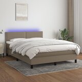 The Living Store Box spring postelja z vzmetnico LED taupe 140x200 cm blago - Box Spring Postelja, (21519990) | Shoptok.si